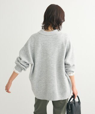 Green Parks ・Ｐｅｔｉｔ　Ｆｌｅｕｒ　深Ｖネックニットチュニック Gray Mixture