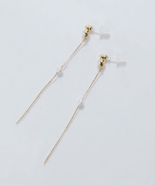 Phoebe 【金属アレルギー対応】ルミナスパールロングセラミックピアス　ゴールド ゴールド