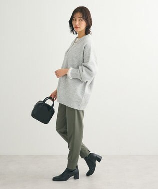 Green Parks ・Ｐｅｔｉｔ　Ｆｌｅｕｒ　深Ｖネックニットチュニック Gray Mixture