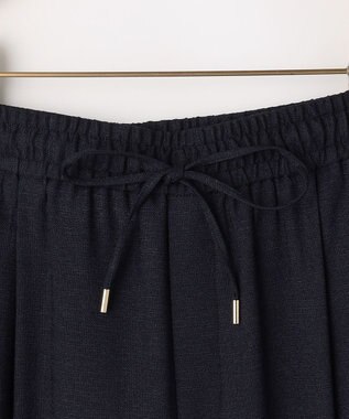 組曲 ライトリネンライクイージーワイド パンツ ネイビー系