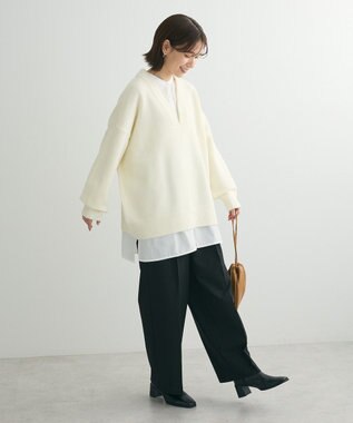 Green Parks ・Ｐｅｔｉｔ　Ｆｌｅｕｒ　深Ｖネックニットチュニック Off White