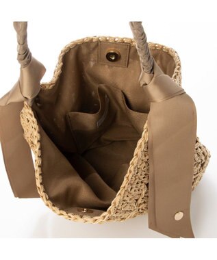 UNBILLION cachecache 下がりグログラン柄編みワンハンドルクロッシェトート ブラウン