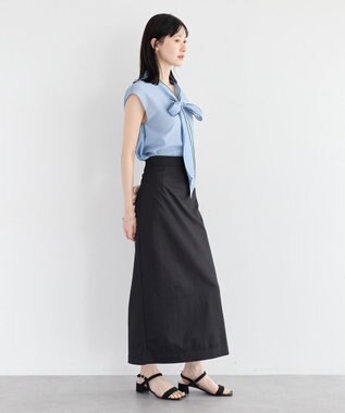YECCA VECCA シアーボウタイブラウス Light Blue