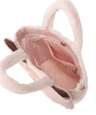 Maison de FLEUR フェイクファーパールリボントートバッグ Pink