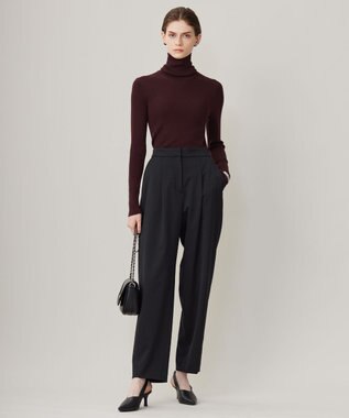 ICB 【CLASSY.1月号掲載・新色追加・洗える】エクストラファインメリノ タートルネックプルオーバー バーガンディ系