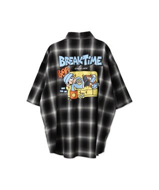 WEGO 【ユニセックス着用アイテム/綿100%/MLサイズ展開】別注NEW　JACKオンブレチェックシャツ（S） ブラックチェック1