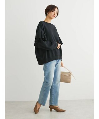 Green Parks ・ＳＵＧＡＲ　ＳＰＯＯＮ　ラッフルショルダースウェット Black