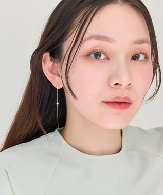 Phoebe 【金属アレルギー対応】ルミナスパールロングセラミックピアス　ゴールド ゴールド