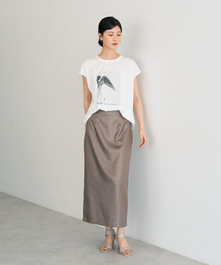 YECCA VECCA シャイニーロングスカート Mocha