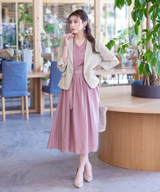 Tiaclasse 【吸水速乾・接触冷感・UVケア・防シワ・洗える】カチオンテーラードジャケット グレージュ