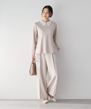 YECCA VECCA 2wayレース襟ブラウス Gray Beige
