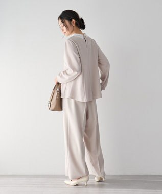 YECCA VECCA 2wayレース襟ブラウス Gray Beige