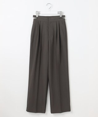 Feroux 【洗える】サイドオープンスラックス パンツ グレー系