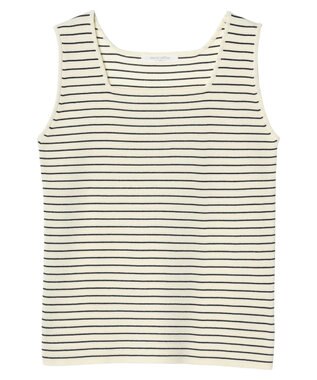 Green Parks ノースリーブスクエアニットプルオーバー Border