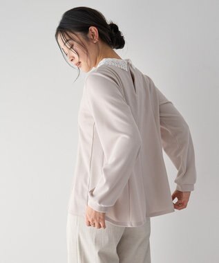 YECCA VECCA 2wayレース襟ブラウス Gray Beige
