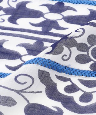 JOSEPH ABBOUD 【CAMERUCCI ARCHIVIO】ボタニカルモチーフ ストール ネイビー系6