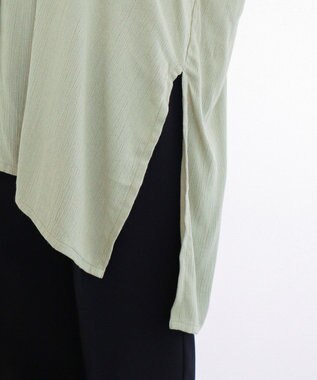 Green Parks Ｉ　ターンバック長袖レーヨンチュニック Khaki