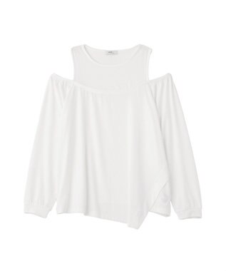 earth music&ecology マルチウェイショルダースリットトップス Off White