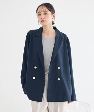 earth music&ecology 【セットアップ対応】アソート金ボタンジャケット ネイビー