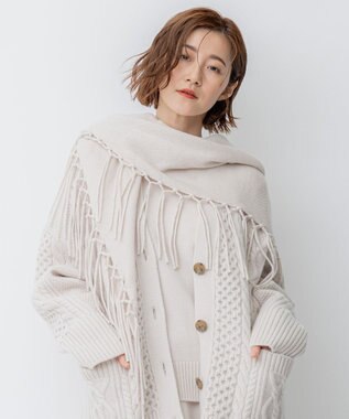 23区 ウールカシミヤ トライアングル ストール ベージュ系