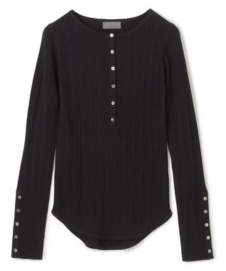 ハイゲージニット ヘンリーネックトップス