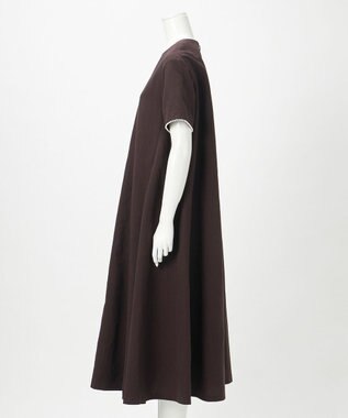 23区 【R(アール)】コットンリネン Aラインワンピース ダークブラウン系