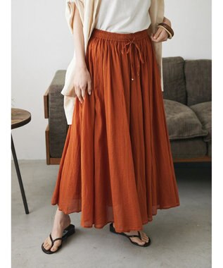 CRAFT STANDARD BOUTIQUE コットンボイルギャザースカート Orange