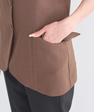 earth music&ecology 【セットアップ対応】フラップボタンビスチェ Brown