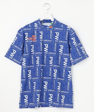 PW CIRCULUS 【UVカット / 吸水速乾 / 伸縮性抜群】【MEN】PWロゴ柄モック サックスブルー系5