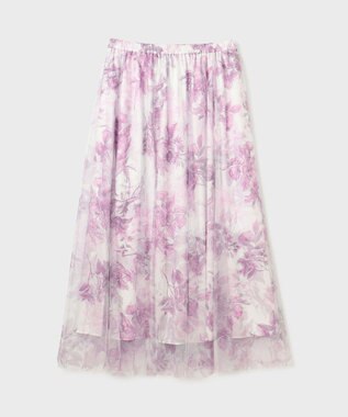 GRACE CONTINENTAL シャドーフラワープリントスカート ピンク
