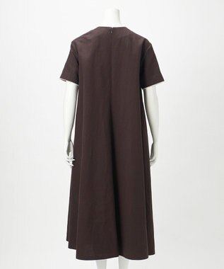 23区 【R(アール)】コットンリネン Aラインワンピース ダークブラウン系