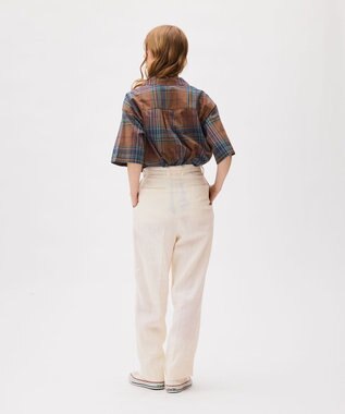 LENO FRENCH WORK HEVY LINEN TROUSERS リネンパンツ WHITE