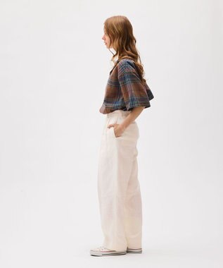 LENO FRENCH WORK HEVY LINEN TROUSERS リネンパンツ WHITE