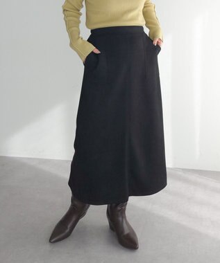 Green Parks なめらかタッチスウェード調Ｉラインスカート