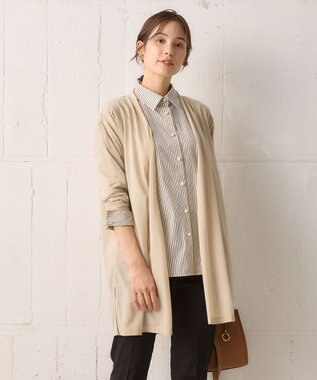 組曲 S 【WEB限定】シアーツイルジャージー ロングカーディガン ベージュ系