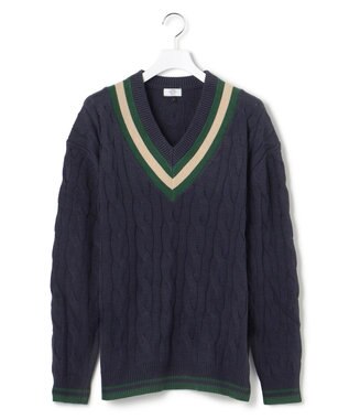 J.PRESS YORK STREET 【UNISEX】チルデンVネック ニット ネイビー系