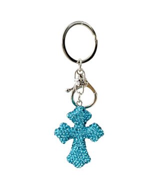 WEGO キラキラクロスキーホルダー ブルー