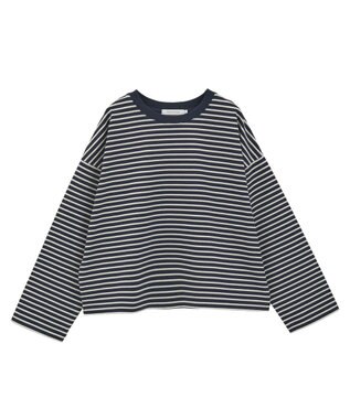 AMERICAN HOLIC カラーボーダークロップド丈プルオーバー Brown