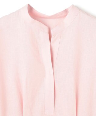 UNFILO リネンレーヨン タックブラウス ピンク