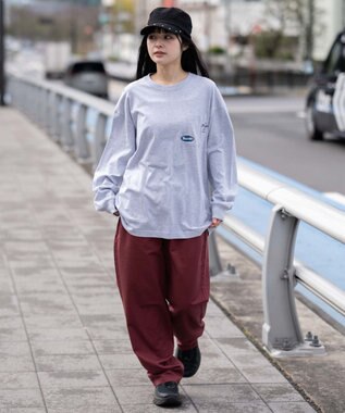 WEGO 【ユニセックス着用ITEM】ポケット刺繍BIG　T（長袖） アッシュグレー