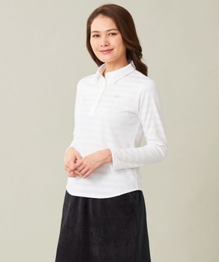23区GOLF 【WOMEN】ブライトボーダー ポロシャツ 着回し力抜群 1枚で大活躍 高品質 1枚でも◎ ホワイト系