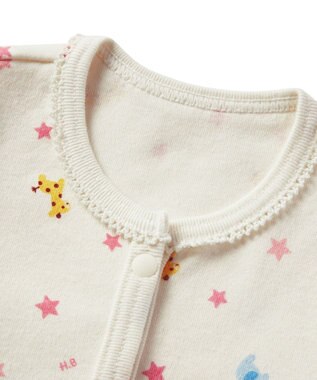 MIKI HOUSE HOT BISCUITS 【60-70cm】 長袖ボディシャツ２枚セット(前開き仕様) ピンク