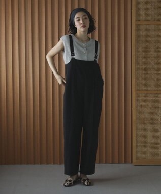 Green Parks ピンタックサロペット Black