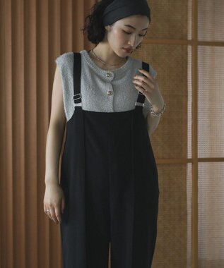 Green Parks ピンタックサロペット Black