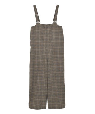 Green Parks ピンタックサロペット Check Brown