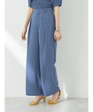 earth music&ecology 花柄ワイドパンツ Navy