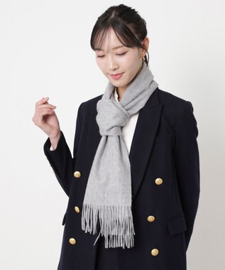 MOONBAT FURLA(フルラ）カシミヤ100％ 無地 マフラー ロゴ刺繍 手洗いOK