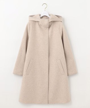 ANY SIS ウールライクミドルフーディ コート ベージュ