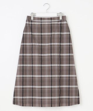 J.PRESS LADIES L 【洗える】シアーチェック スカート ブラウン系