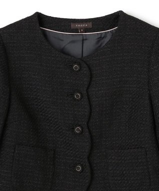 TOCCA 【消臭】BABY SCALLOP ツイードジャケット ブラック系